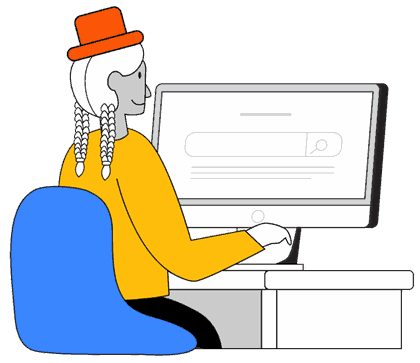 Hablante de quechua usando la computadora